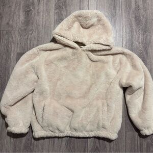 Zara Girls Faux Fur pullover hoodie with pockets